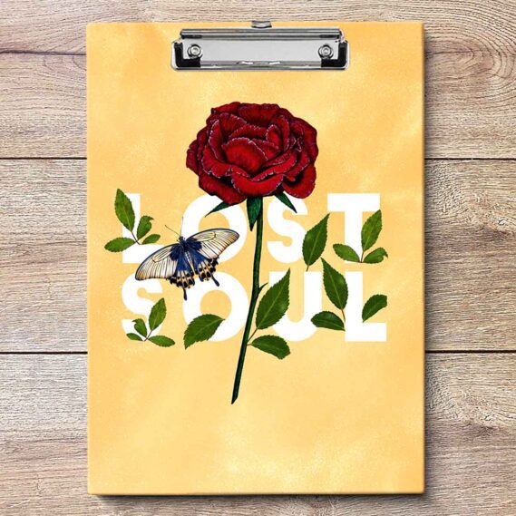 Floral Clipboard Writing Pad For Sketches (Size 9x12 in)