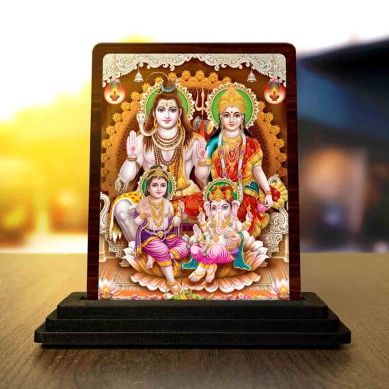 wooden Shiv parivar murti idol