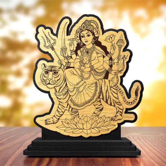 wooden Durga idol for home