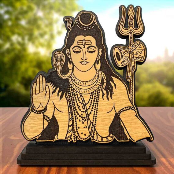 wooden Bhole nath statue