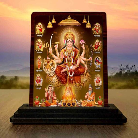 wooden Durga Maa home decor