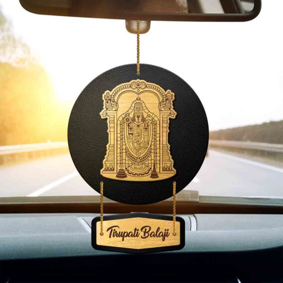 Tirupati Balaji Car Hanging for Mindfulness Tirumala Perumal Car Decor for Inspiration (Size 5x3 in)