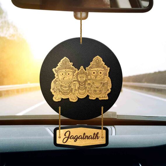Jagannath Car Ornament for Inner Peace Jagadish Car Pendant for Good Vibes (Size 5x3 in)