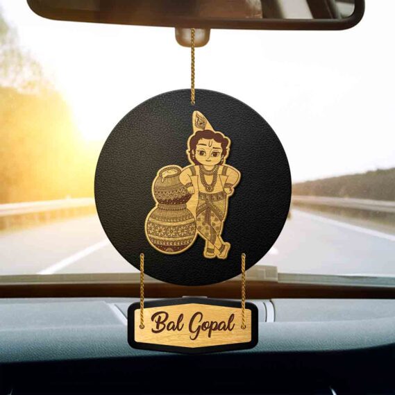 Bal Gopal Car Ornament for Inspiration Krishna Car Pendant for Mindfulness (Size 5x3 in)