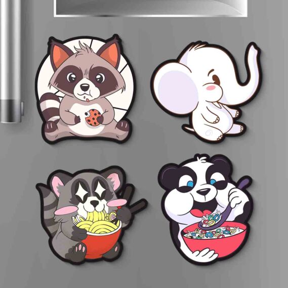 Cuddly creature fridge magnets