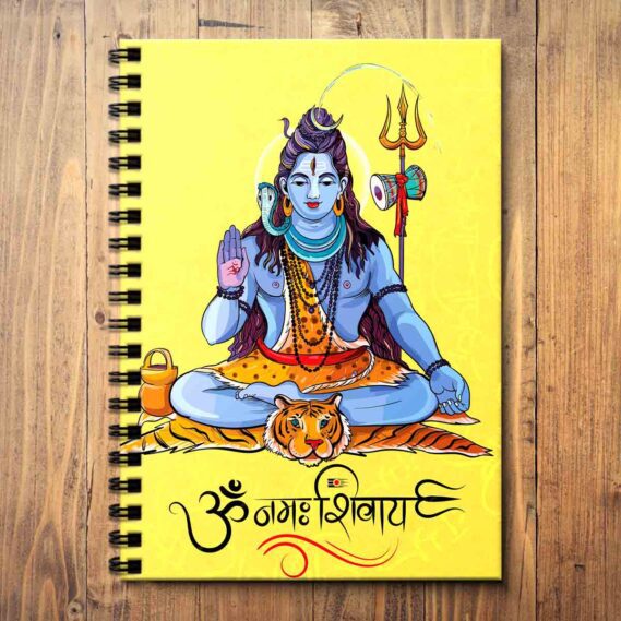 Bholenath Wooden Notepad God Notebook for Girls (Size A5 / 5.8 x 8.3 in)