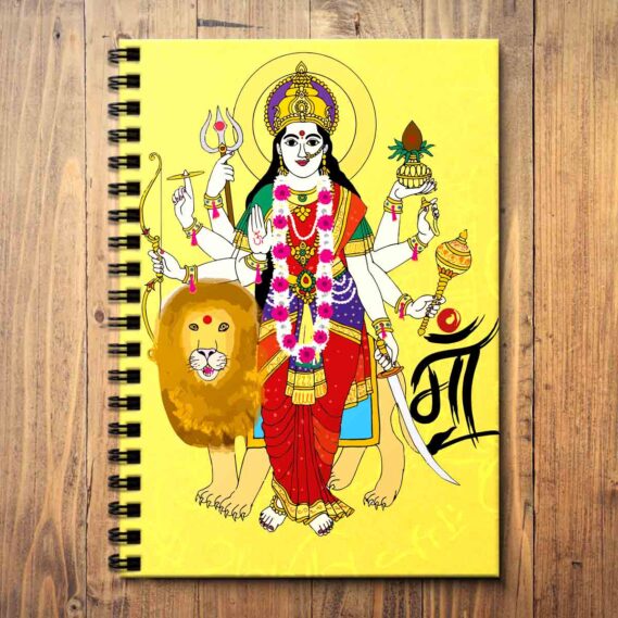 Vaishno Devi Wooden Diary God Notepad for Writing Notes (Size A5 / 5.8 x 8.3 in)
